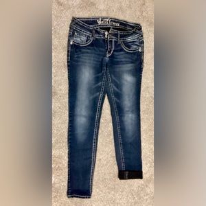 Wallflower Blue Skinny Jeans with Vintage Fade